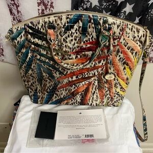 Large Brahmin Botanical Melbourne Satchel Purse